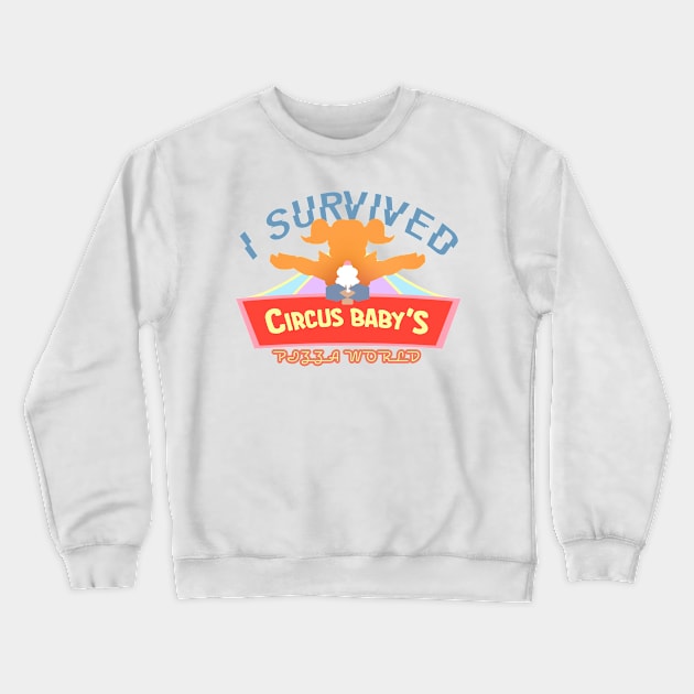 I Survived Cirus Baby's Pizza World Crewneck Sweatshirt by coribird